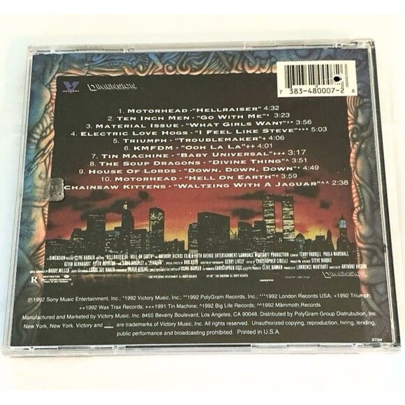 HELLRAISER III HELL ON EARTH Movie Soundtrack Motörhead Rock Pop Music CD 1992 - Picture 2 of 3